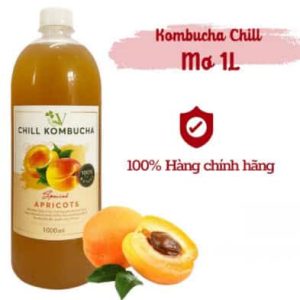 Trà lên men Chill Kumbucha Apricots Việt Nam vị mơ chai 1000ml