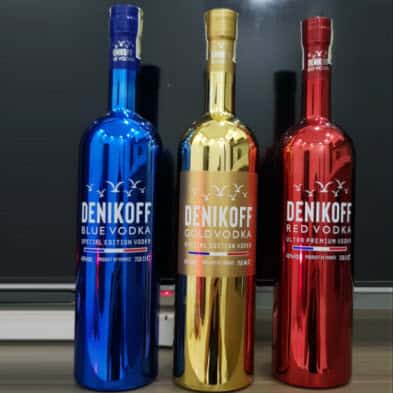 Denikoff Vodka Pháp (chai bọc 3 màu đỏ – vàng – xanh)