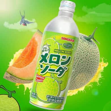 Soda dưa lưới Melon Ramu Bottle Sangaria Nhật Bản
