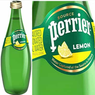 Nước khoáng Perrier Lemon có gas (hương chanh) nhập khẩu Pháp nguyên thùng 24