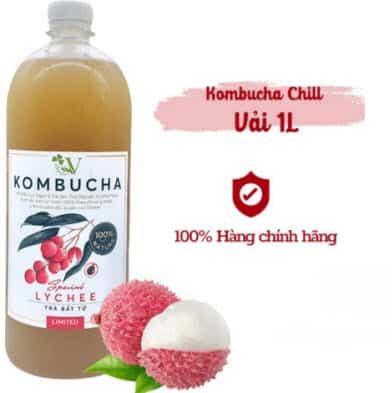 Vgreens Chill Kombucha Special Lychee Việt Nam vị vải
