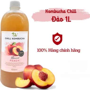Trà lên men vị đào Vgreens Chill Kombucha Special Peach