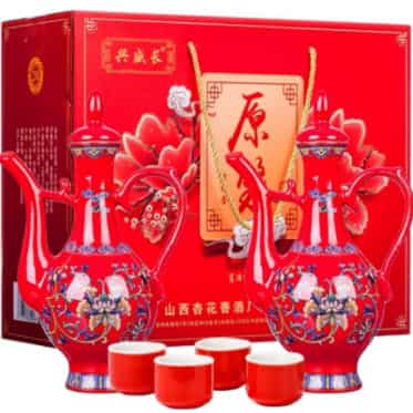 Rượu Cao lương nếp 2 bình kèm chén – rượu Trung Quốc